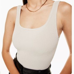 Babaton Women's Tops Bnwot Babaton Sculpt Knit Squareneck Tank matte Pearl